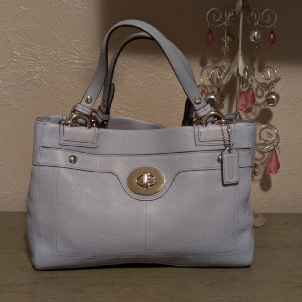 New Coach Periwinkle F16531 Soft Leather Satchel Shoulder Bag NWOT
